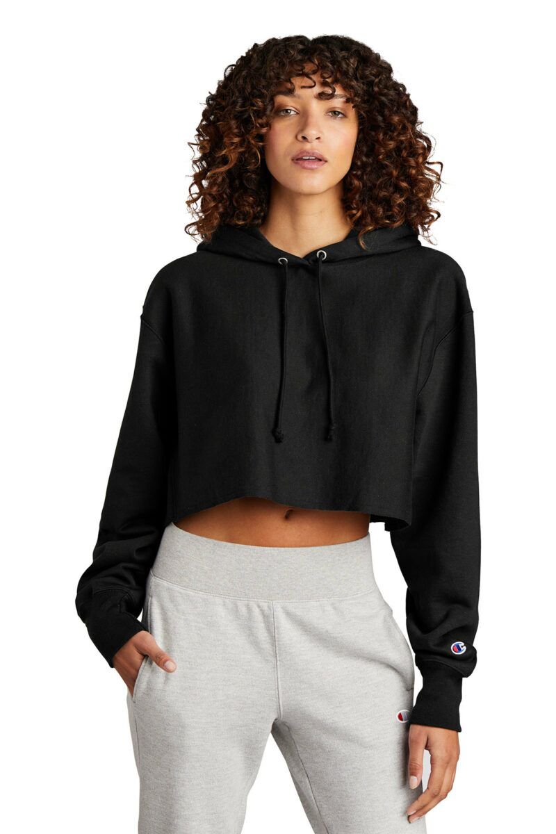 Cropped Cut-Off Hooded Sweatshirt